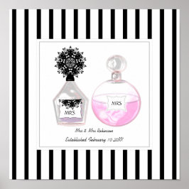 Póster Sra. y Sra. Perfume Bottles Boda personalizada