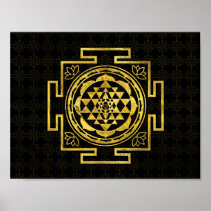 Póster Sri de oro Yantra/Sri Chakra