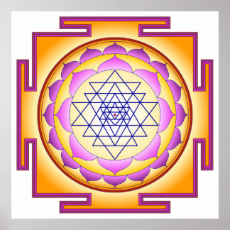 Póster Sri Yantra Chakra Shiva Shakti Navayoni Goddess 