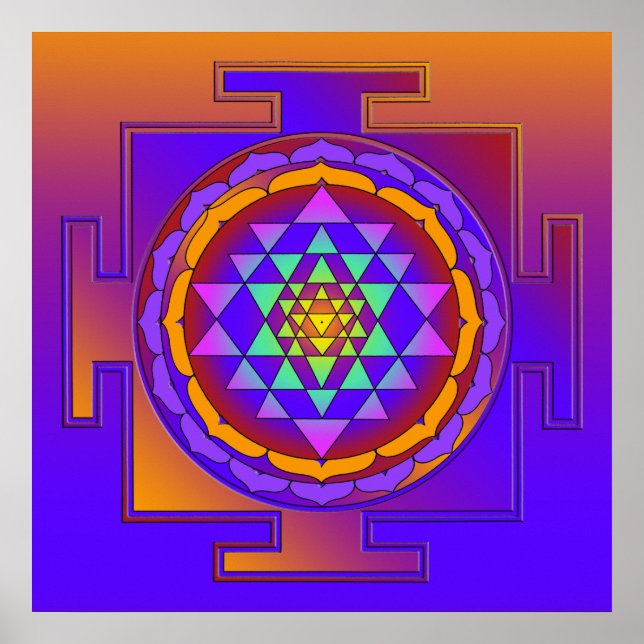 Póster SRI YANTRA colorido + tus ideas (Frente)