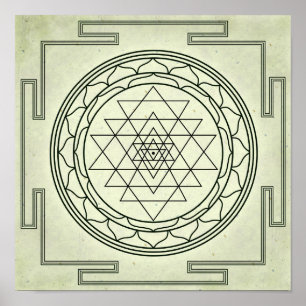 Póster Sri Yantra en el parque