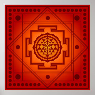 Póster Sri Yantra espiritual