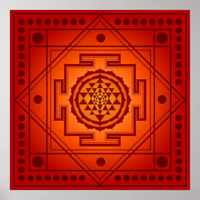 Póster Sri Yantra espiritual (Frente)