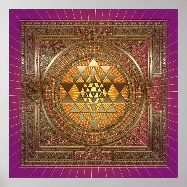 Póster Sri Yantra Purple Sun - Poster (Frente)