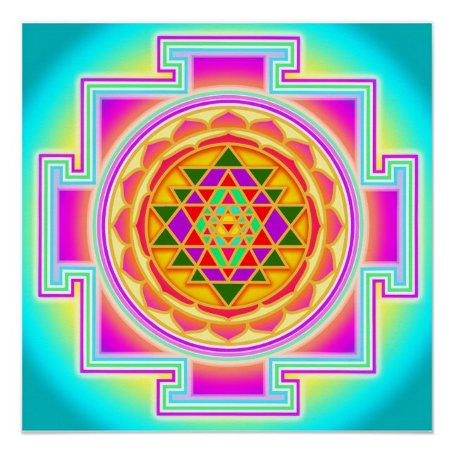 Póster Sri Yantra Sacred Geometry (Anverso)