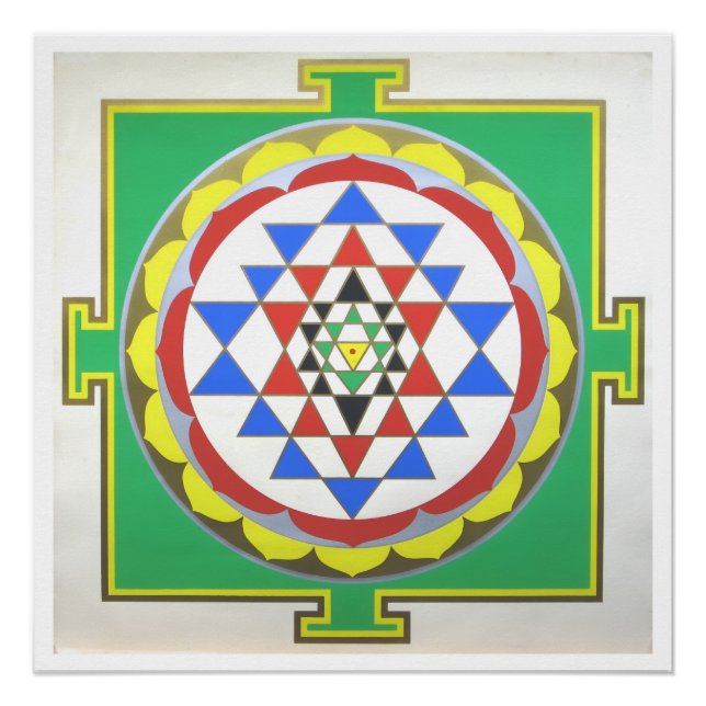 Póster Sri Yantra Sacred Geometry Poster, Accurate Colors (Anverso)