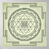 Sri Yantra sobre el pergamino