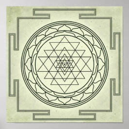 Póster Sri Yantra sobre el pergamino