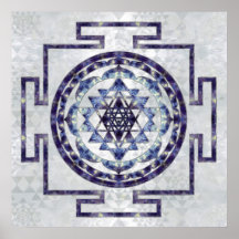 Sri Yantra / Sri Chakra Gemstone y perla