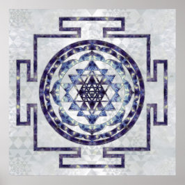 Póster Sri Yantra / Sri Chakra Gemstone y perla