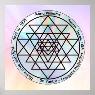 Póster Sri Yantra – Talismán de Protección Personalizable