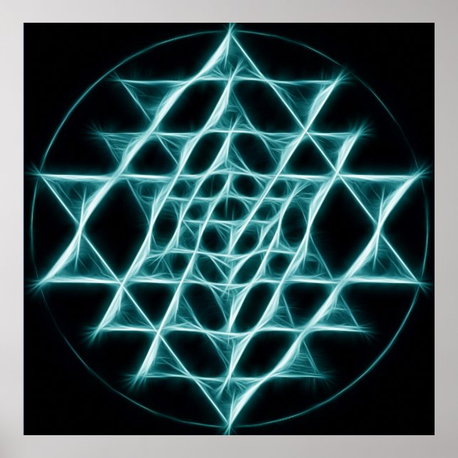 Póster Sri Yantra - Web de luz (Frente)