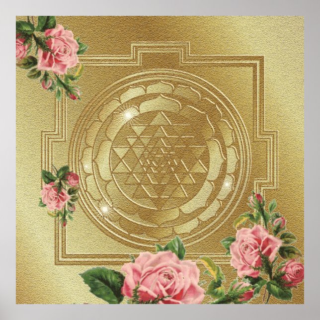 Póster SRI YANTRA y el aroma de los Rosas - Poster (Frente)