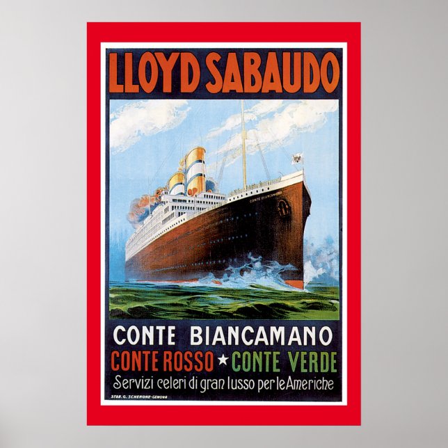 Póster SS Conte Biancamano Vintage (Frente)