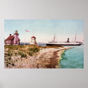 Póster SS Manitou en Harbour Point, Michigan