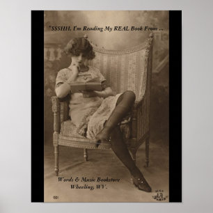 Póster ssshh estoy leyendo libros de verdad