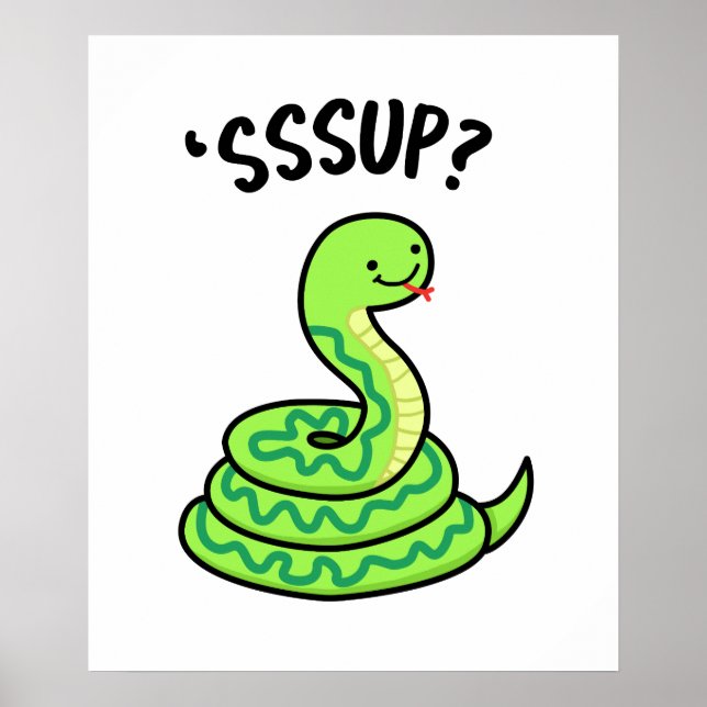 Póster Sssup Funny Hissing Snake Pun (Frente)