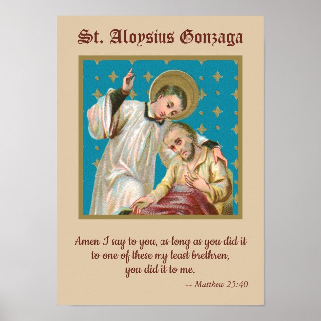 Póster St. Aloysius & Plague Victim (M 006) (Frente)