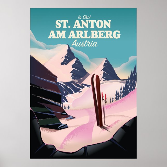 Póster St. Anton am Arlberg ski Austria (Frente)