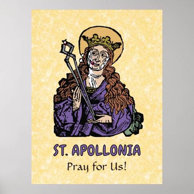 Póster St. Apollonia con Poster de Diente Pulado (Nurembe (Frente)
