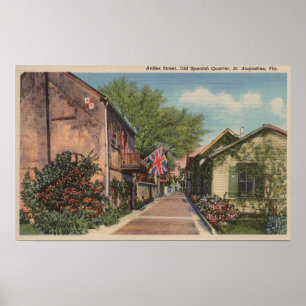 Póster St Augustine, FL - St. de Avilés en viejo español