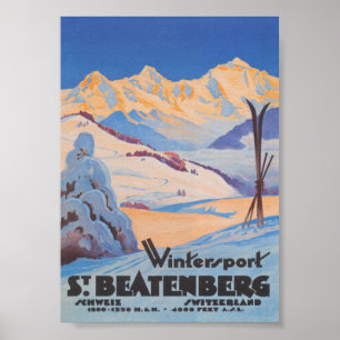 Póster St. Beatenberg, Suiza Poster de Viajes Vintage