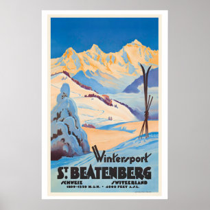 Póster St. Beatenberg Zwitlandia Deportes de Invierno Vin