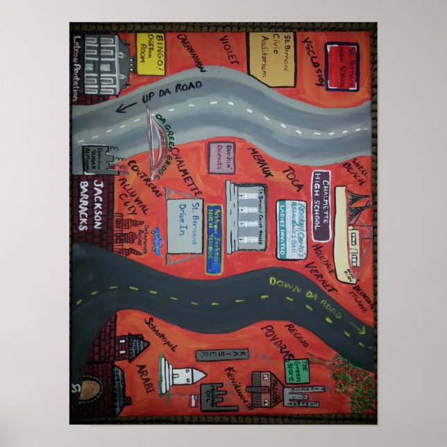 Póster St. Bernard LA "Up da road" y "Down da road" (Frente)