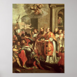 Póster St. Bernard of Clairvaux  and William X  Duke