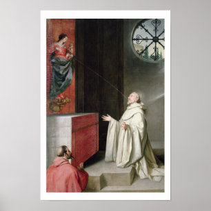 Póster St Bernard y la Virgen