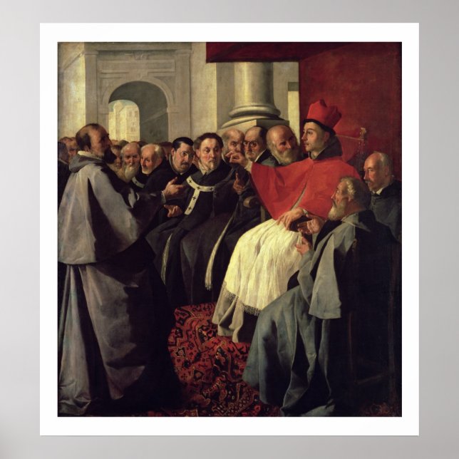 Póster St. Bonaventure (1221-74) en el Consejo de Lyon (Frente)