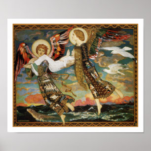 Póster St. Bride Carried by the Angels by John Duncan