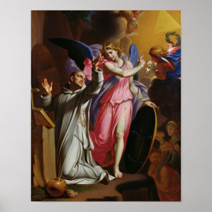 Póster St. Bruno en el rezo, 1671