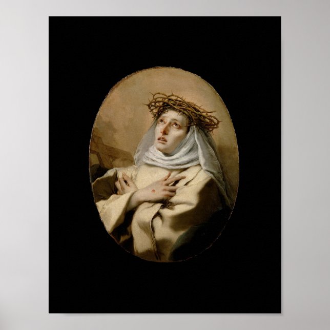 Póster St. Catherine of Siena Hl. Katharina Siena Tiepolo (Frente)