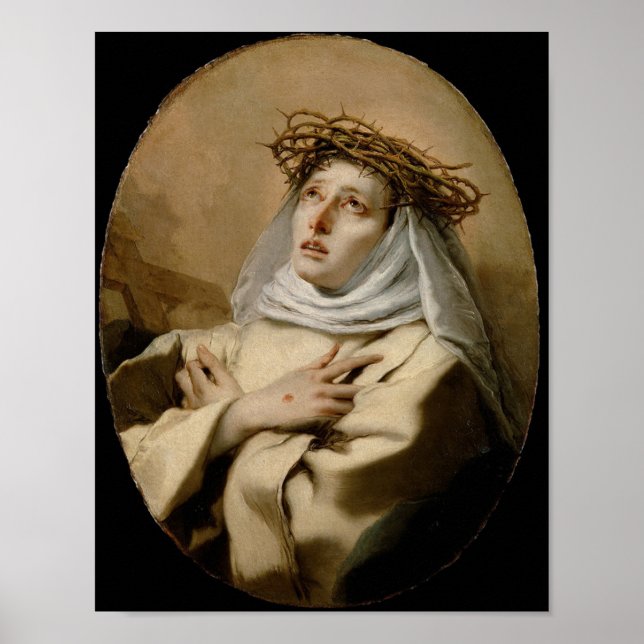 Póster St. Catherine of Siena Hl. Katharina Siena Tiepolo (Frente)