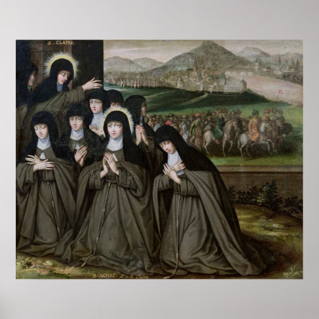 Póster St. Claire with her Sister, Agnes and Nuns (Frente)
