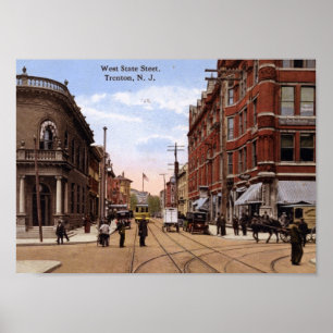 Póster St. del oeste del estado, vintage 1915 de Trenton