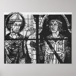 Póster St. Denis giving the oriflamme to knight Clement