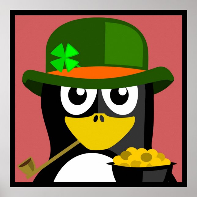 PÓSTER "ST. EL DÍA DE PATRICK" PENGUIN (Frente)