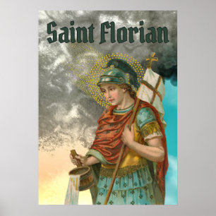 Póster St. Florian con cubo (humo; M 019)