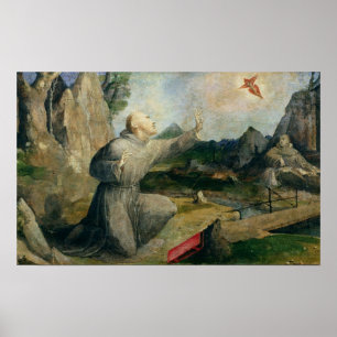 Póster St Francis de Assisi que recibe los estigmas