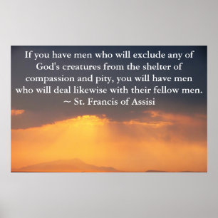Póster St Francis de la cita de Assisi sobre los derechos