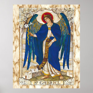 Póster St Gabriel Archangel Angel Católico Saint