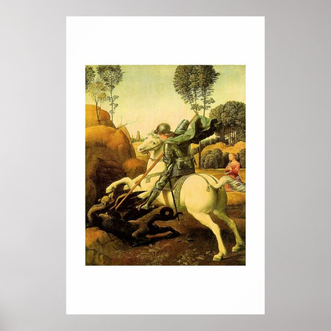 Póster "St. George and the Dragon" de Raphael (alrededor  (Frente)