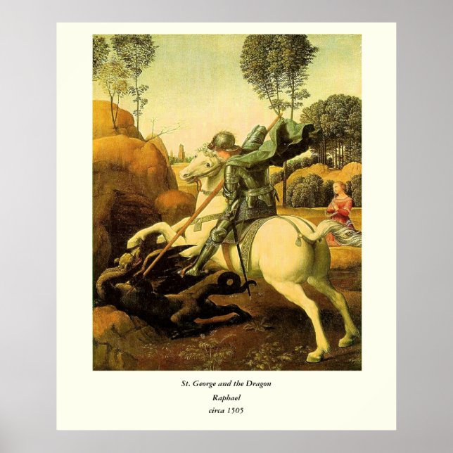Póster "St. George and the Dragon" de Raphael (alrededor  (Frente)