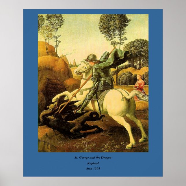 Póster "St. George and the Dragon" de Raphael (alrededor  (Frente)