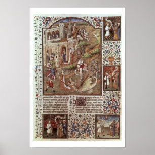 Póster St. George matando dragones