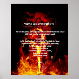 PÓSTER ST. GERTRUDE PRAYER CRUCIFIXION SANTA TRINIDAD