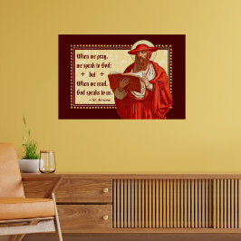Póster St. Jerome, cardenal con cita de lectura de orejas