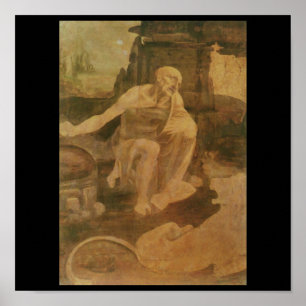 Póster St Jerome en el desierto de Leonardo da Vinci